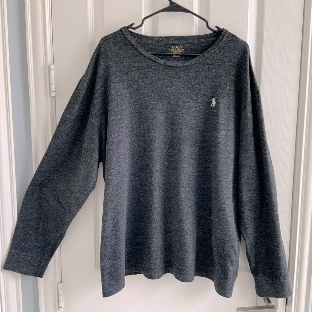 Polo by Ralph Lauren Unisex Heather Gray L/S Shirt XL Old Money Streetwear